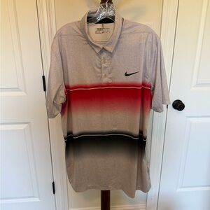 Nike Golf Men's Polo Shirt in Gray, Red, and Black